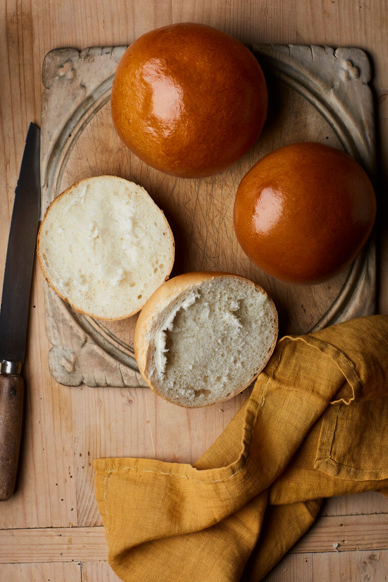 Vegan Brioche Bun 60g / Bag of 6 / Cut