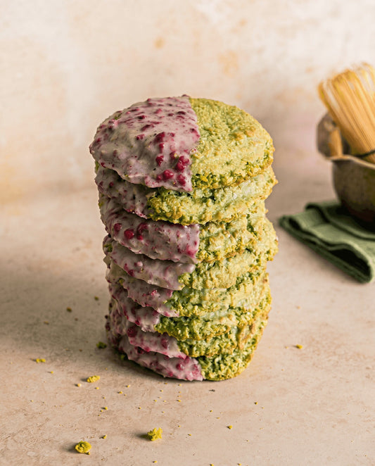 Matcha & Raspberry Coconut Cookie / Box of 24