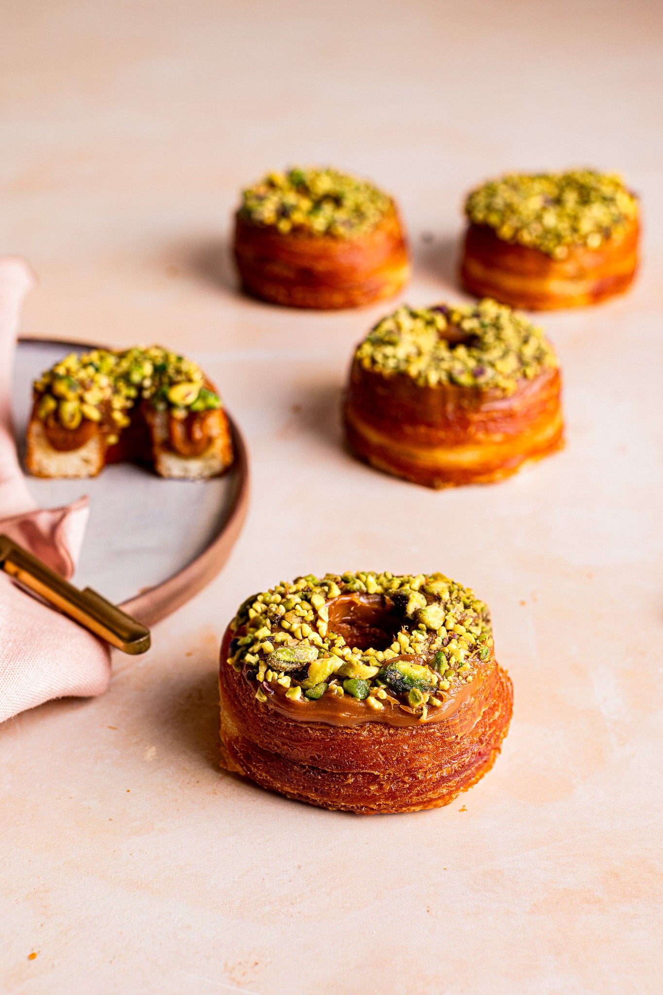 Mini Salted Caramel & Pistachio Crodoughs / Box of 9