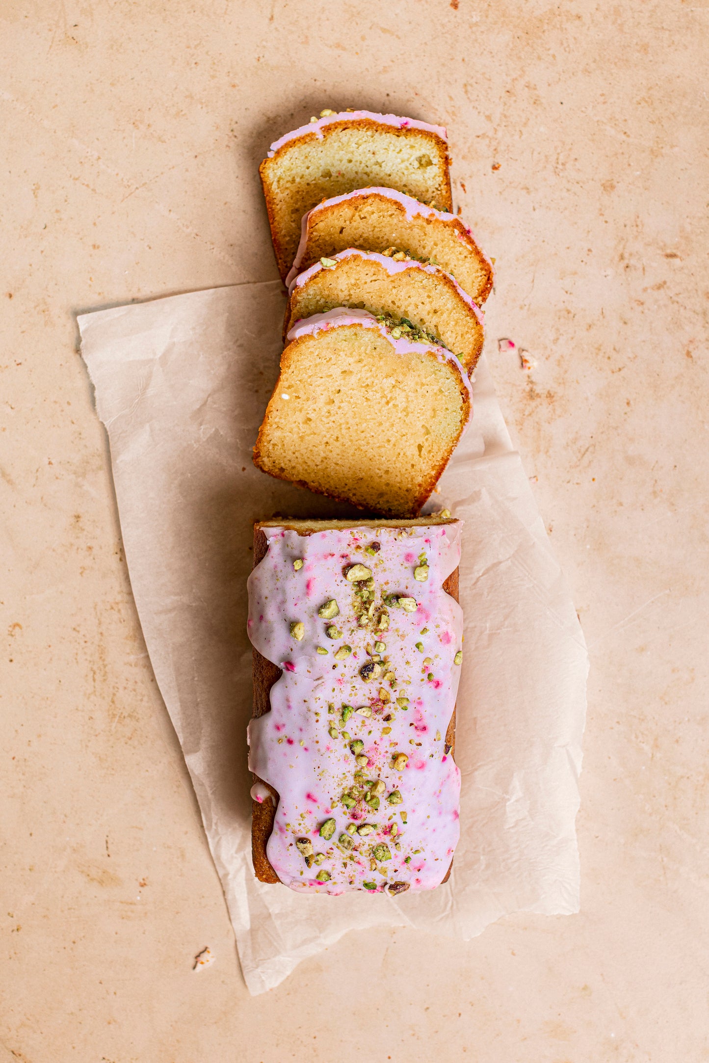 Frozen Rose & Pistachio Loaf