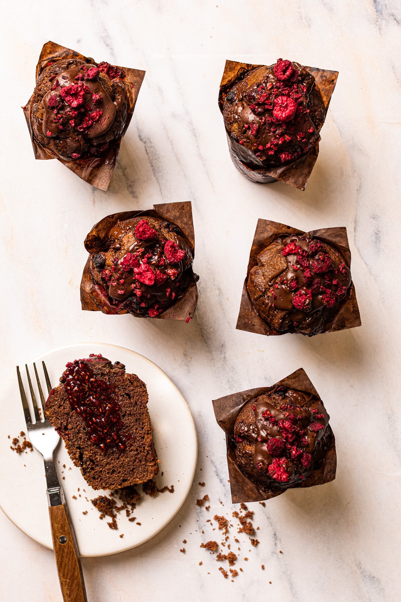 Frozen Dark Chocolate & Raspberry Muffin / Box of 12